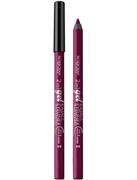 Deborah 2 In 1 Gel Kajal & Eyeliner Matita Occhi Dura Più Di 1 Giorno - 04 Aubergine