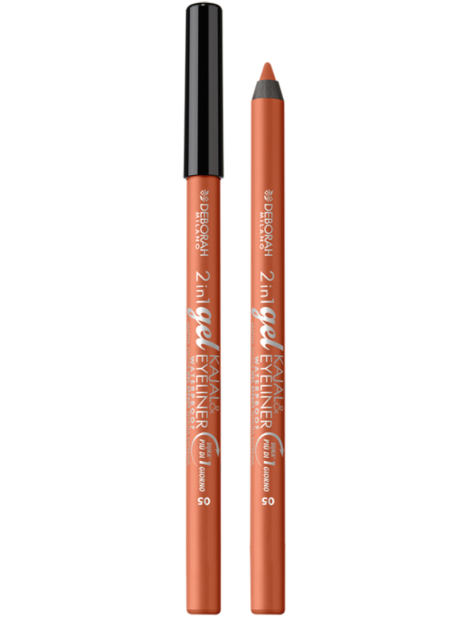 Deborah 2 In 1 Gel Kajal & Eyeliner Matita Occhi Dura Più Di 1 Giorno - 05 Bronze