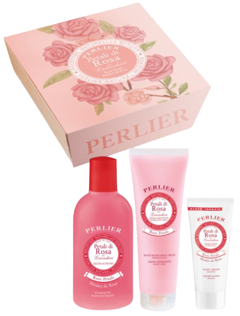 Perlier Cofanetto Petali Di Rosa Del Lancashire – Bagno Crema 500 Ml + Crema Corpo 250 Ml + Crema Mani 100 Ml