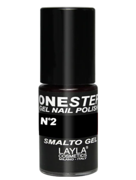 Layla One Step Gel Nail Polish Smalto Semipermanente 5 Ml - N.2 Black