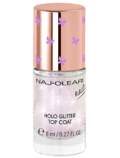 Naj Oleari Holo Glitter Top Coat Smalto Trasparente Effetto Gloss