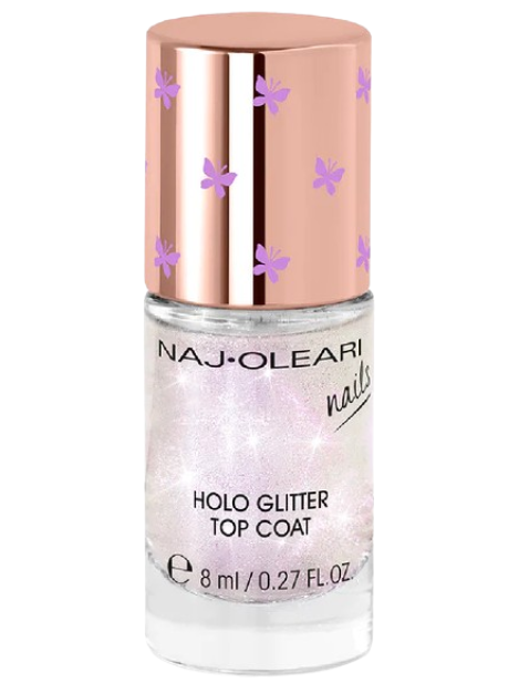 Naj Oleari Holo Glitter Top Coat Smalto Trasparente Effetto Gloss