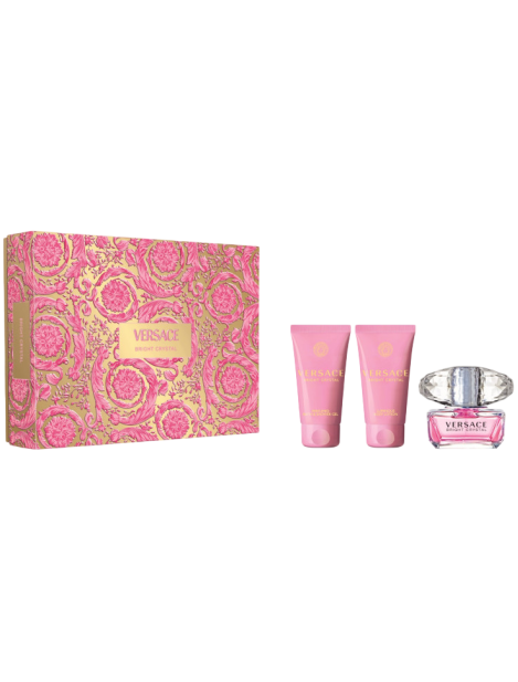 Versace Cofanetto Bright Crystal Eau De Toilette Donna 50 Ml + Body Lotion 50 Ml + Shower Gel 50 Ml