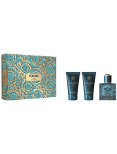 Versace Cofanetto Eros Eau De Parfum Uomo 50 Ml + Balsamo Dopobarba 50 Ml + Bagnoschiuma 50 Ml