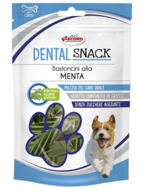 Record Dental Snack Bastoncini Alla Menta Per Cani 12 Pz - 75 G