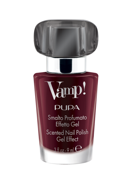 Pupa Vamp! Smalto Profumato Effetto Gel Fragranza Nera - 304 Intrepid Red-Black