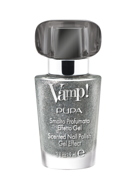 Pupa Vamp! Smalto Profumato Effetto Gel Sparkling Edition - 307 Platinum Silver