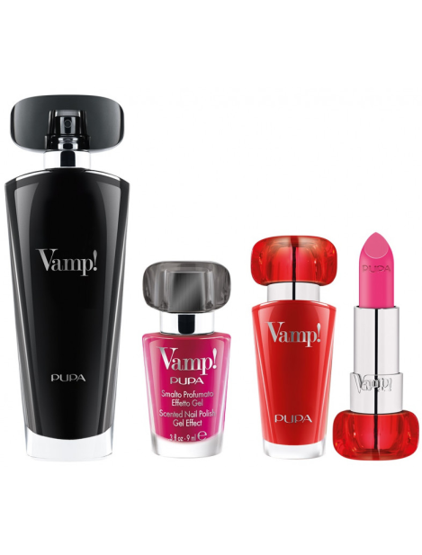 Pupa Cofanetto Vamp! Eau De Parfum Black 50 Ml + Vamp! Extreme Rossetto + Vamp! Smalto Profumato - 3Pz