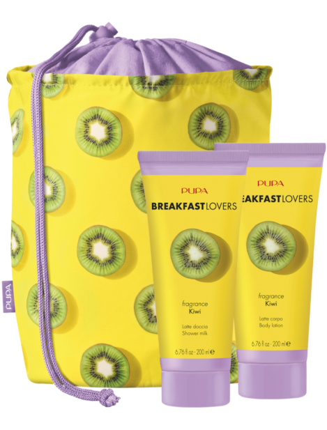 Pupa Cofanetto Breakfast Lovers Kit 1 Latte Doccia 200 Ml + Latte Corpo 200 Ml + Pochette — 005 Kiwi