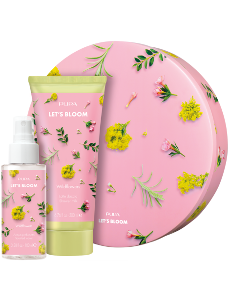 Pupa Cofanetto Let's Bloom Kit 2 Acqua Profumata Per Il Corpo 100 Ml + Latte Doccia 200 Ml + Scatola In Metallo — 004 Wildflowers