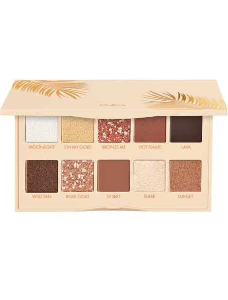 Pupa Shine Bright Palette Occhi 10 Ombretti Multifinish - 001 Golden Hour