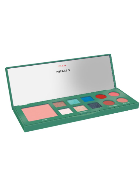 Pupa Pupart S  Palette Make Up Per Trucco Viso, Occhi E Labbra - 004 Green