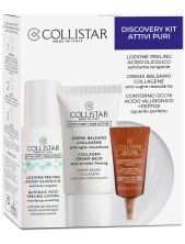 Collistar Cofanetto Lozione Peeling Acido Glicolico 50 Ml + Crema Balsamo Collagene 25 Ml + Contorno Occhi Acido Ialuronico + Peptidi 50 Ml