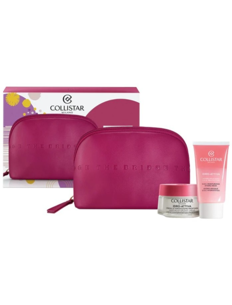 Collistar Cofanetto Idro-Attiva Crema Idratante 50 Ml + Hydro-Maschera S.o.s Maschera Idratante 75 Ml + Beauty Bag The Bridge