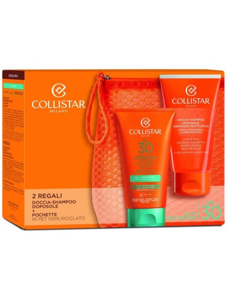 Collistar Cofanetto Crema Solare Protezione Attiva Spf 30 Viso Corpo 150 Ml + Doccia-Shampoo Doposole 150 Ml