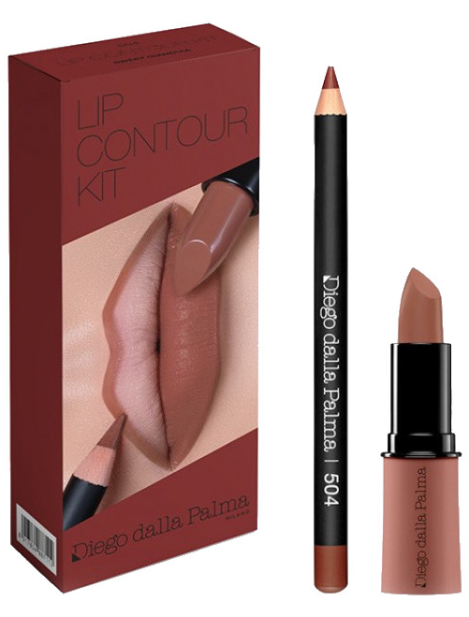 Diego Dalla Palma Lip Contour Kit Rossetto + Matita N. 504 Gianduia + Matita 12Cm Sweet Gianduia