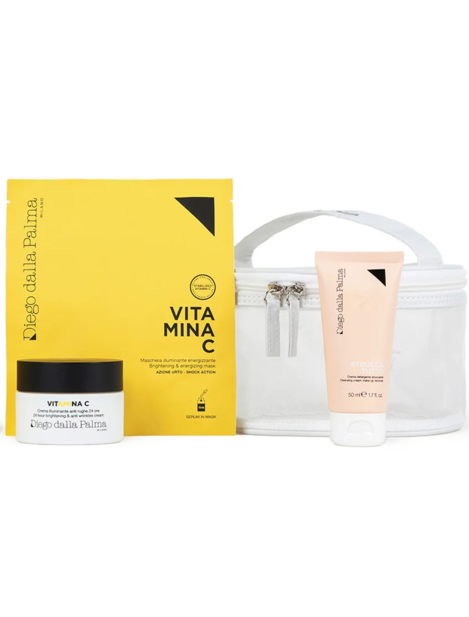 Diego Dalla Palma Cofanetto Kit Vitamina C Crema Detergente Struccante 50 Ml + Crema Illuminante Anti Rughe 24H 50 Ml + Machera Illuminante Energizzante 15 Ml