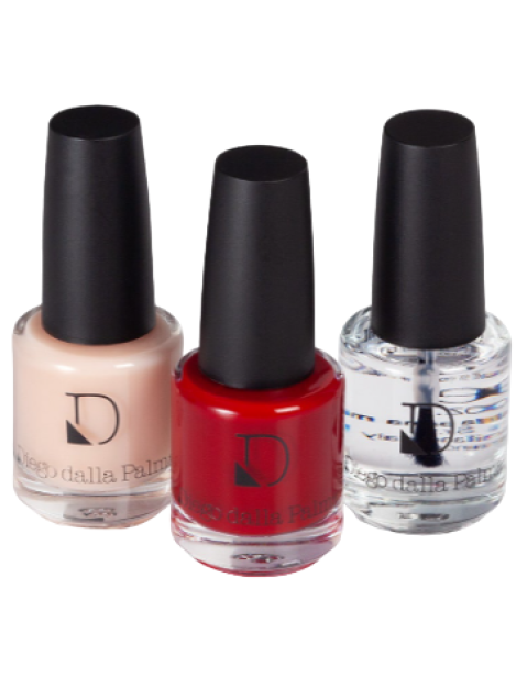 Diego Dalla Palma Cofanetto Nails Kit 1 Base Trasparente N201 14 Ml + 1 Smalto Summer Rain - Rosa Lattiginoso N204 14 Ml + 1 Smalto Rosso N236 14 Ml