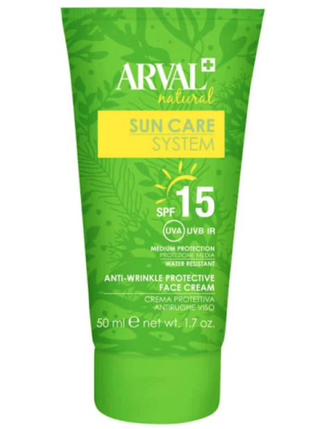 Arval Natural Sun Care System Crema Protettiva Antirughe Viso Spf15 50 Ml