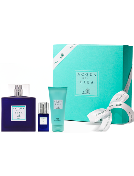 Acqua Dell’elba Cofanetto Blu Eau De Parfum Uomo 100 Ml + Eau De Parfum 15 Ml + Bagnoschiuma 75 Ml