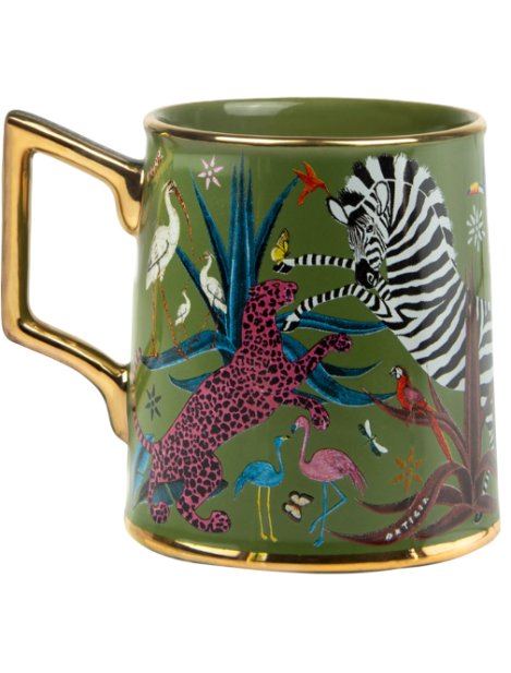 Ortigia Jungle Tazza In Ceramica Decorata Di Lusso Ortigia Jungle Tazza In Ceramica Decorata Di Lusso