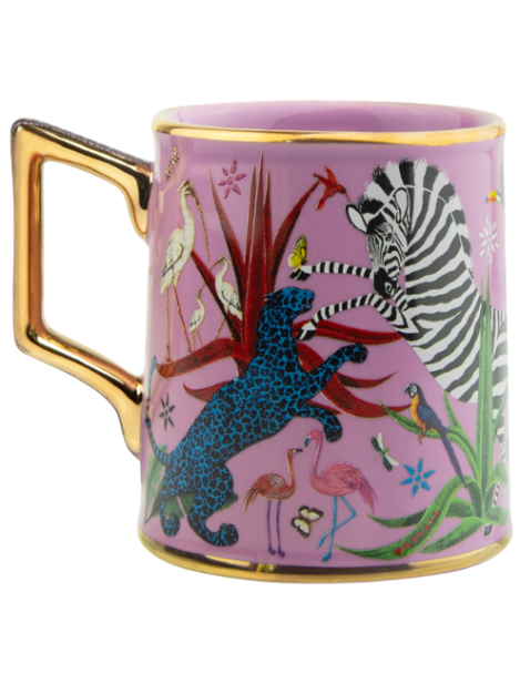 Ortigia Rosa Tazza In Ceramica Decorata Di Lusso