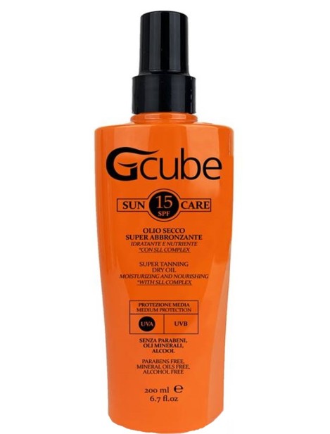 Gcube Sun Care Spf15 Olio Secco Super Abbronzante - 200 Ml