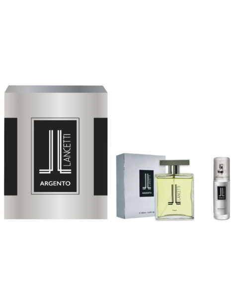 Lancetti Cofanetto Argento Uomo After Shave 100 Ml + Deodorante Spray 120 Ml