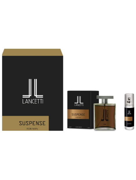 Lancetti Cofanetto Suspense For Men Eau De Toilette 100 Ml + Deodorante Spray 120 Ml