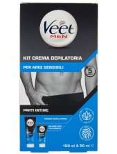 Veet Men Kit Crema Depilatoria Per Aree Sensibili 100 Ml & 50 Ml
