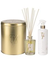 Teatro Fragranze Uniche Cofanetto Gold Tin Box Joyful 250 Ml Con Bastoncini + Pistola Spray 500 Ml