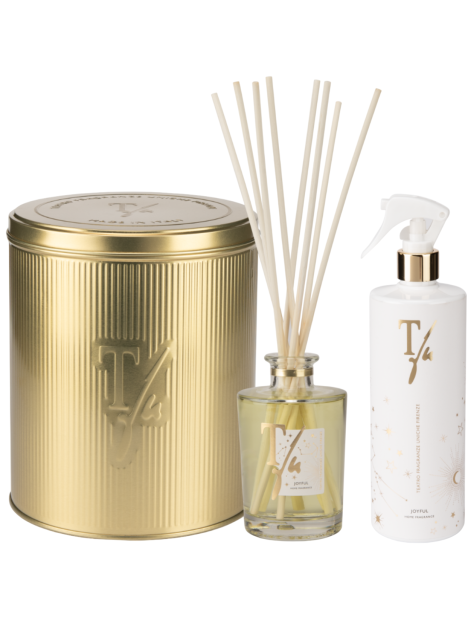 Teatro Fragranze Uniche Cofanetto Gold Tin Box Joyful 250 Ml Con Bastoncini + Pistola Spray 500 Ml