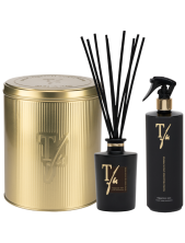 Teatro Fragranze Uniche Cofanetto Gold Tin Box Tabacco 1815 250 Ml Con Bastoncini + Pistola Spray 500 Ml