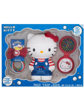 Hello Kitty Cofanetto Gel Doccia Shampoo 400 Ml + Elastici Per Capelli + Spazzola Con Specchietto