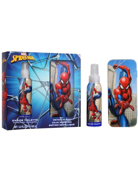 Spiderman Cofanetto Fragranza Edt + Scatola In Metallo Per Bambini - 2Pz