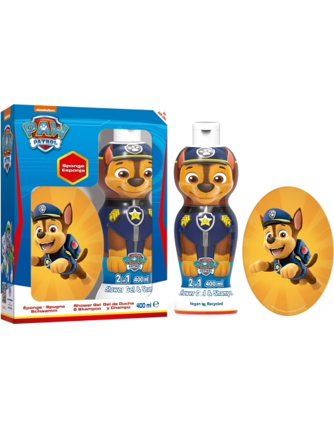 Paw Patrol Cofanetto Chase Gel Doccia Shampoo 400 Ml + Spugnetta