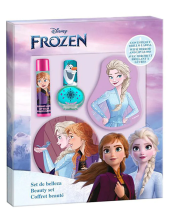 Disney Frozen Cofanetto Set Di Belleza Burrocacao + Lucidalabbra + Smalto + Specchio