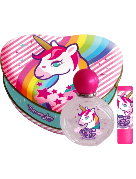 Unicorn Love Cofanetto A Forma Di Cuore In Metallo Eau De Toilette 50 Ml + Balsamo Labbra 3,4 G