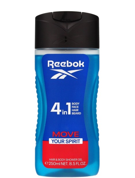 Reebok 4In1 Move Your Spirit Gel Doccia Per Capelli E Corpo - 250 Ml