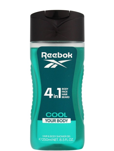 Reebok 4In1 Cool Your Body Gel Doccia Per Capelli E Corpo - 250 Ml