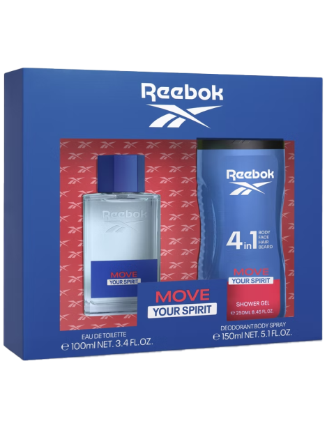 Reebok Move Your Spirit Uomo Set Edt + Gel Doccia - 2 Pz