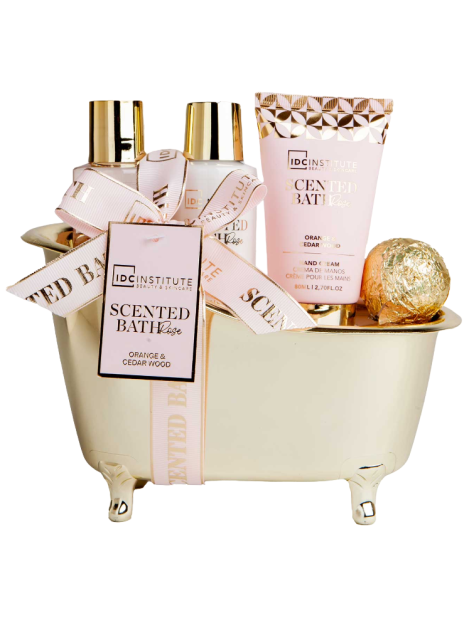 Idc Institute Cofanetto Rose Bath Shower Gel 100 Ml + Body Lotion 100 Ml + Crema Mani 80 Ml + Bomba Da Bagno