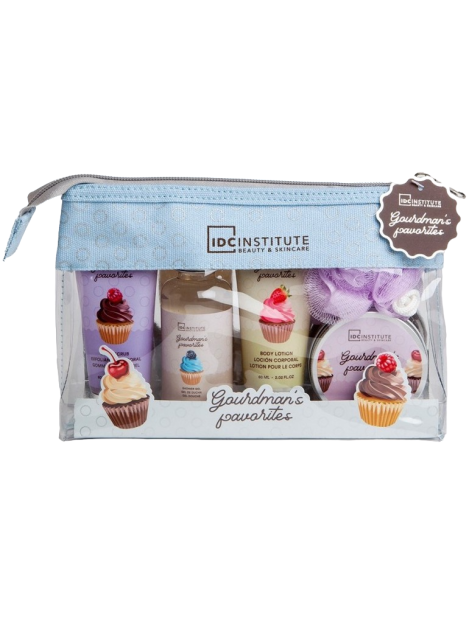 Idc Institute Cofanetto Gourmand´s Favourites Shower Gel + Body Lotion + Sali Da Bagno + Esfoliante + Spugna 