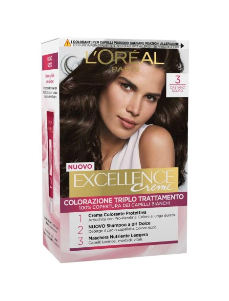 L'oréal Paris Excellence Creme Tinta Per Capelli - 3 Castano Scuro