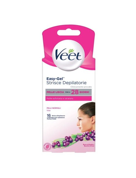 Veet Strisce Viso Depilatorie Ipoallergeniche 16 Pezzi