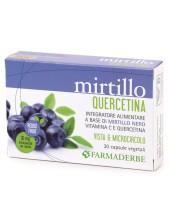Farmaderbe Mirtillo Quercetina Integratore Alimentare Antiossidante 30 Capsule